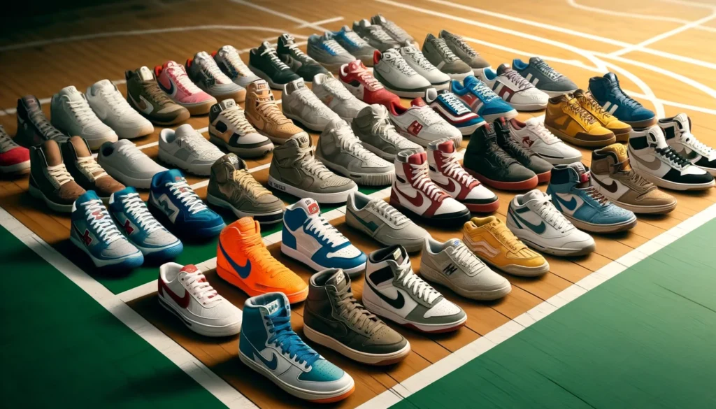 Diferentes pares de zapatos de voleibol